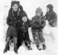 Lorraine (Hubing) Klein with Mary, Tom and Dick